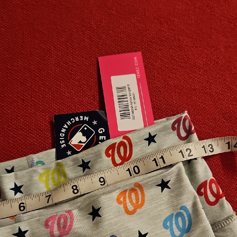 TEREZ Nationals Rainbow Monogram High Waisted MLB Official Shorts Small Medium - Picture 5 of 8